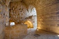 Inner room in in medieval Ajlun Castle, Jordan Royalty Free Stock Photo