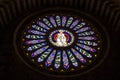 The inner rose window of Saint Lawrence San Lorenzo cathedral of Genoa, Italy