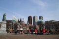 Inner square called Plein in the city center of Den Haag with the skyline of the town.