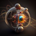 Inner structure of quantum particle. Higgs boson. Generative AI Royalty Free Stock Photo