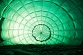 The inner surface of the green balloon. The process of filling the ball with gas. Preparation for the start Aeronautics, freedom,