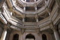 Inner view of Adalaj Ni Vav Stepwell or Rudabai Stepwell. Built in 1498 by Rana Veer Singh is five stories deep. Ahmedabad, Guja