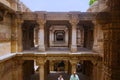 Inner view of Adalaj Ni Vav Stepwell, or Rudabai Stepwell. Built in 1498 is intricately carved and is five stories deep. Ahmeda