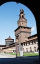 Inner view of Castello Sforzesco Royalty Free Stock Photo