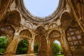 Inner view of a large dome at Jami Masjid Mosque, UNESCO protected Champaner - Pavagadh Archaeological Park, Gujarat, India. Royalty Free Stock Photo