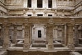 Inner view of Rani ki vav, an intricately constructed stepwell on the banks of Saraswati River. Patan in Gujarat, India Royalty Free Stock Photo