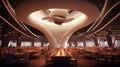 inner view of restaurant in the shape of a cowboy hat architecture