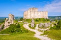 Inner wall and keep of ChÃÂ¢teau-Gaillard medieval fortified castle in Normandy