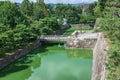 Inner walls, moat and park of the Nijo Castle, Kyoto, Japan Royalty Free Stock Photo