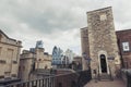 The inner ward area of Royal Palace and Fortress of the Tower of London, a historic castle and popular tourist attraction, England Royalty Free Stock Photo