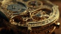 The Inner Workings of Time: A Stunningly Detailed Look at Mechanical Clockwork Royalty Free Stock Photo