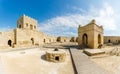 Inner yard of ancient stone temple of Atashgah, Zoroastrian place of fire worship, Baku