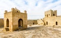 Inner yard of ancient stone temple of Atashgah, Zoroastrian place of fire worship, Baku Royalty Free Stock Photo