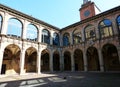 Inner yard of Archiginnasio of Bologna, Italy Royalty Free Stock Photo