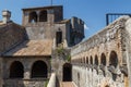 Inner yard of medieval castle of Bracciano, Italy
