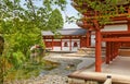 Inner yard of Phoenix Hall in Byodo-in Temple in Uji, Japan