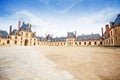 Inner yard square Fontainebleau palace, France