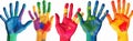 paint concept art fun colorful artist smile hand child finger. Generative AI. Royalty Free Stock Photo