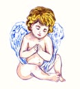 Innocent angel praying