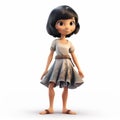 Innocent Cartoon Woman With Realistic Lighting And Unique Character Design