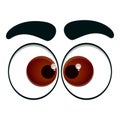 Innocent eyes icon, cartoon style