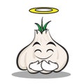 Innocent face garlic cartoon character