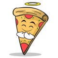 Innocent face pizza character cartoon