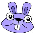 Innocent faced rabbit head, doodle icon drawing