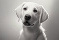 A innocent labrador retriever close-up portrait in grayscale tones Royalty Free Stock Photo