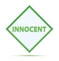 Innocent modern abstract green diamond button