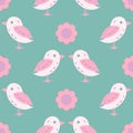 Innocent pink bird pattern