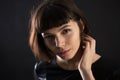 Innocent portrait look of a brunette young girl