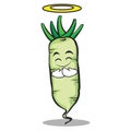 Innocent white radish cartoon character