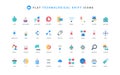 Innovation and automation of modern technology with AI, digital services color icon set