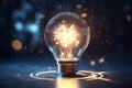Innovation background featuring a bulb of future technology, embodying creative idea and AI concept Royalty Free Stock Photo
