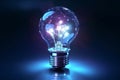 Innovation background featuring a bulb of future technology, embodying creative idea and AI concept Royalty Free Stock Photo