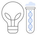 Innovation in Biotechnology Concept with Lightbulb and DNA Helix in Test Tube Royalty Free Stock Photo