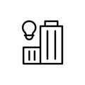 Innovation center, building, bulb icon. Simple line, outline vector elements of innovations icons for ui and ux, website or mobile
