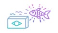 Innovation Concept with Glowing Fish Leaping Between Boxes, vector design Generative AI Royalty Free Stock Photo