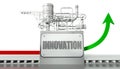 Innovation concept with graph and machine Royalty Free Stock Photo