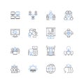 Innovation conference line icons collection. Creativity, Invention, Futurism, Insight, Progress, Breakthrough, Cutting