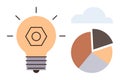Creative Concept of Innovation and Data Analysis with Lightbulb and Pie Chart Elements Royalty Free Stock Photo