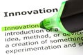 Innovation Definition Royalty Free Stock Photo