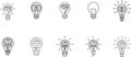 Innovation icon set. Light Bulb line icon vector, isolated on white background. Idea sign, solution, thinking concept. Royalty Free Stock Photo