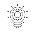 Innovation icon vector. Light bulb and gear inside.Modern sign, linear pictogram, outline symbol, simple thin line icon Royalty Free Stock Photo