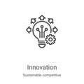 innovation icon vector from sustainable competitive advantage collection. Thin line innovation outline icon vector illustration. Royalty Free Stock Photo