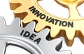 Innovation and Idea, gears connection. 3D rendering Royalty Free Stock Photo