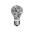 Innovation with ideas and concepts featuring a light bulb cogs working Business isolated Royalty Free Stock Photo