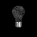 Innovation with ideas and concepts featuring a light bulb cogs working Business isolated Royalty Free Stock Photo