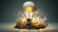 Innovation, light bulb together with innovative designs Royalty Free Stock Photo